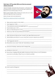 English Worksheet: Fidel Castro and Cuba - Listening Exercise 