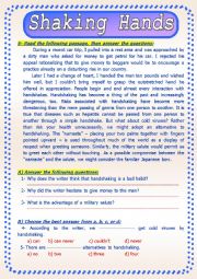 English Worksheet: Shake hands