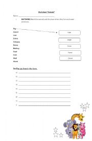 English Worksheet: Writing Sentences with Animals