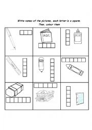 English Worksheet: School Things