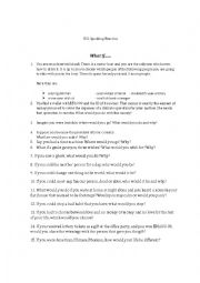 English Worksheet: What if..... (ESL Speaking Exercise)