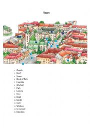 English Worksheet: The town