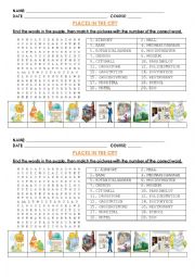 English Worksheet: PLACES IN THE CITY