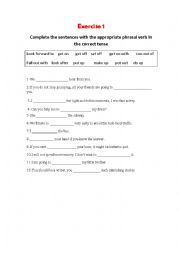 English Worksheet: Phrasal verbs