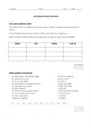 English Worksheet: Nationalities
