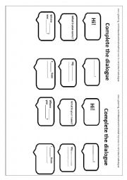 English Worksheet: Complete the Dialogue
