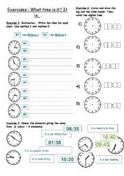 English Worksheet: Whats the time?