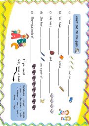 English Worksheet: School objects fill the gaps