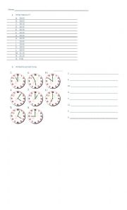 English Worksheet: Time and every day activities quiz