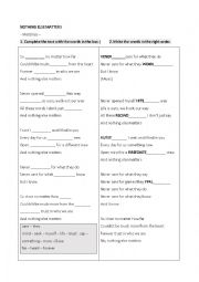 English Worksheet: Nothing Else Matters - Metallica