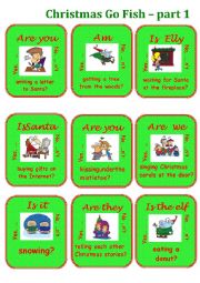 English Worksheet: Chrstmas Go Fish - part 1