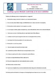 English Worksheet: Passive Voice - Leading a green lifestyle