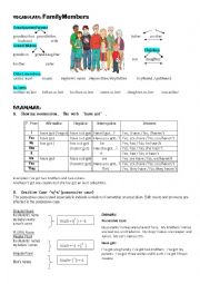 English Worksheet: Family Members