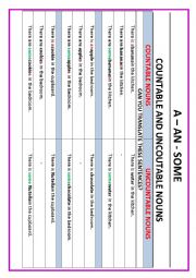 English Worksheet: A-AN-SOME (countable/uncountable nouns)