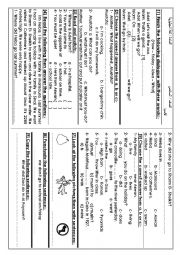 English Worksheet: general test