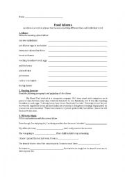 Food Idioms Worksheet