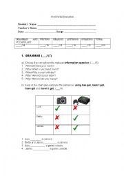 English Worksheet: Elementary exam