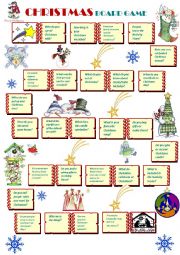 English Worksheet: Christmas Board Game intermediate