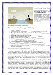 English Worksheet: Government - listening 