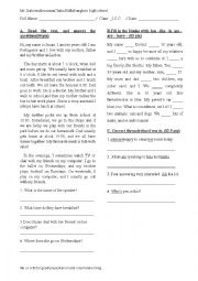 English Worksheet: daily routine