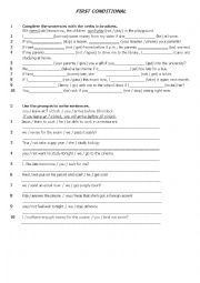 English Worksheet: First conditional