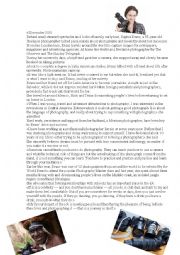 English Worksheet: Sophia Evans, a 33-year-old freelance photographer 