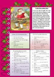 English Worksheet: A very busy Santa Claus