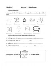 module 3 lesson 1 Alys house