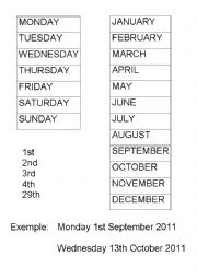 English Worksheet: How to say the date