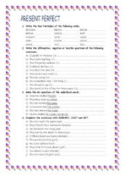 English Worksheet: PRESENT PERFECT