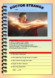 English Worksheet: Doctor Strange