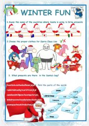 English Worksheet: WINTER FUN . ( part 2 )