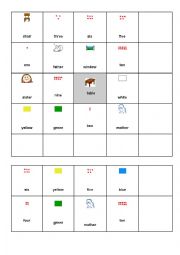 English Worksheet: Beginners bingo