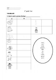English Worksheet: basic vocabulary test