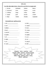 English Worksheet: SPELLING WORKSHEET