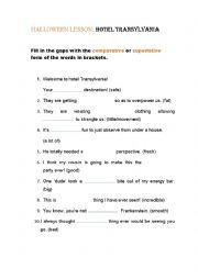 English Worksheet: Halloween lesson: Hotel Transylvania