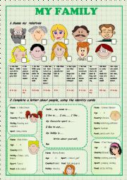 English Worksheet: This is my family. part 2
