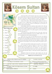 English Worksheet: Reading and Writing - Kosem