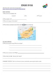 English Worksheet: Celebrating Christmas in South Africa