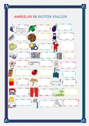 English Worksheet: American vs British English