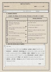 Mid-term test 1 8th formers