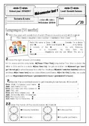 Mid-semester test for seventh formers