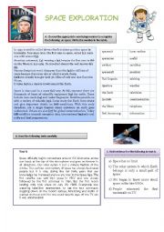 English Worksheet: Written test - space exploration