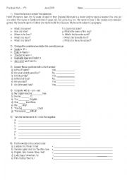 English Worksheet: Verb to be practice