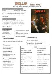 English Worksheet: Michael Jackson Thriller Worksheet