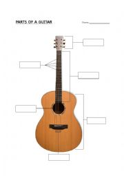 English Worksheet: Parts of a Guitar