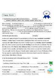 English Worksheet: TEST