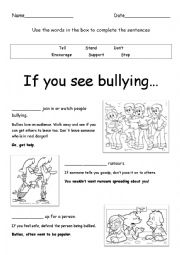 English Worksheet: Bullying 