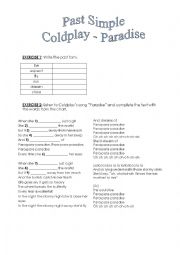 English Worksheet: Song by Coldplay - Past Simple_Grammar