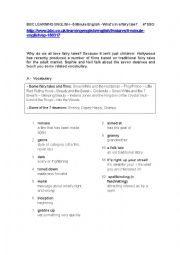 English Worksheet: LISTENING - WHATS IN A FAIRY TALE?
